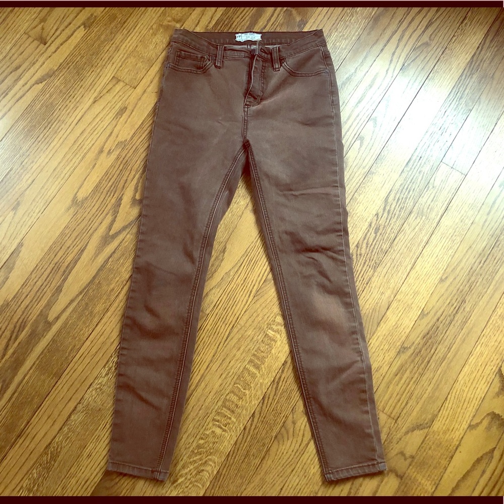 Free People High Wasted Denim Skinny Jeans